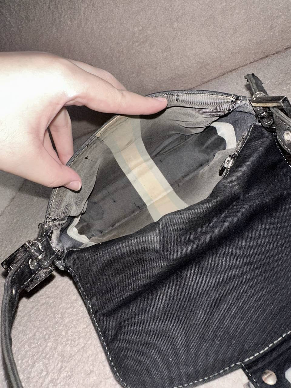 Fendi Denim Marble FF Mamma Baguette