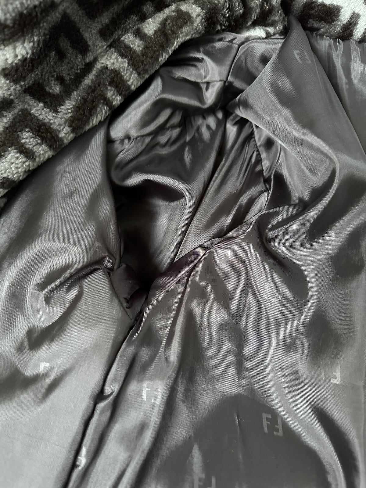 Fendi Vintage FF Monogram Plush Coat Jacket