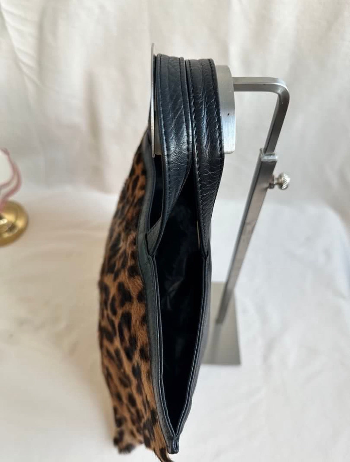 RARE Loewe Pony Hair Leopard Print Nappa Leather Vintage Tote Bag