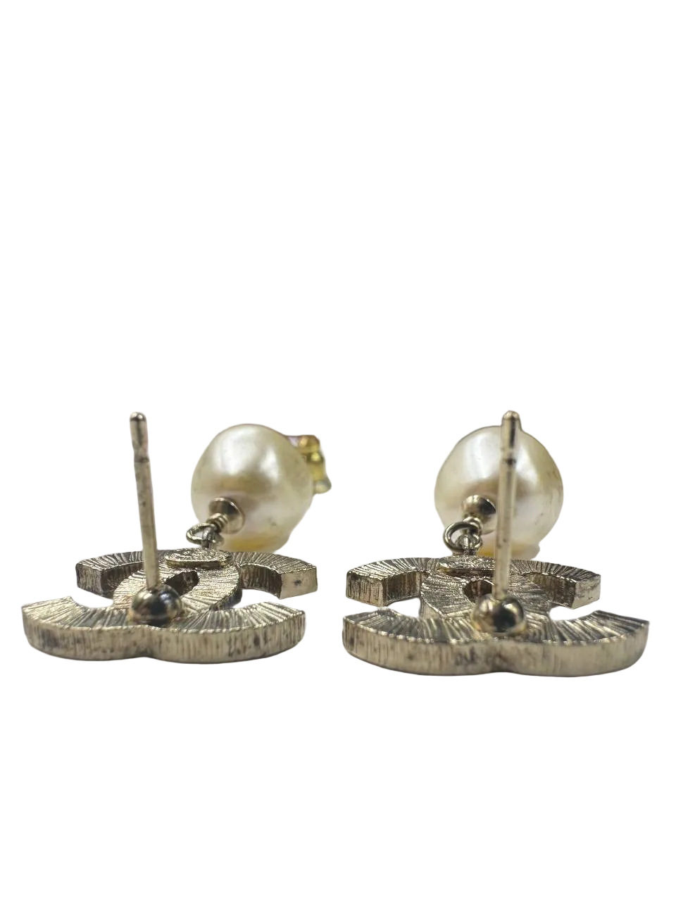 Chanel Classic CC Natural Pearl Dangling Earrings
