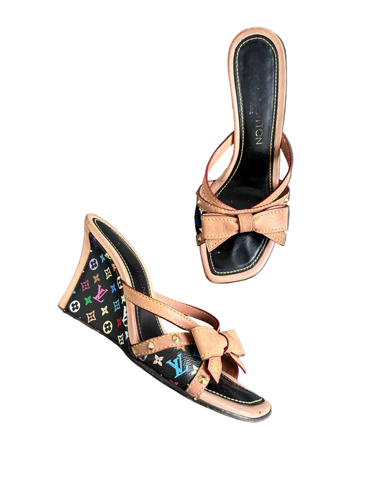 Louis Vuitton 2003 Takashi Murakami Ribbon Mules Heels