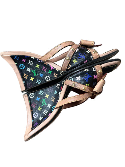 Louis Vuitton 2003 Takashi Murakami Ribbon Mules Heels