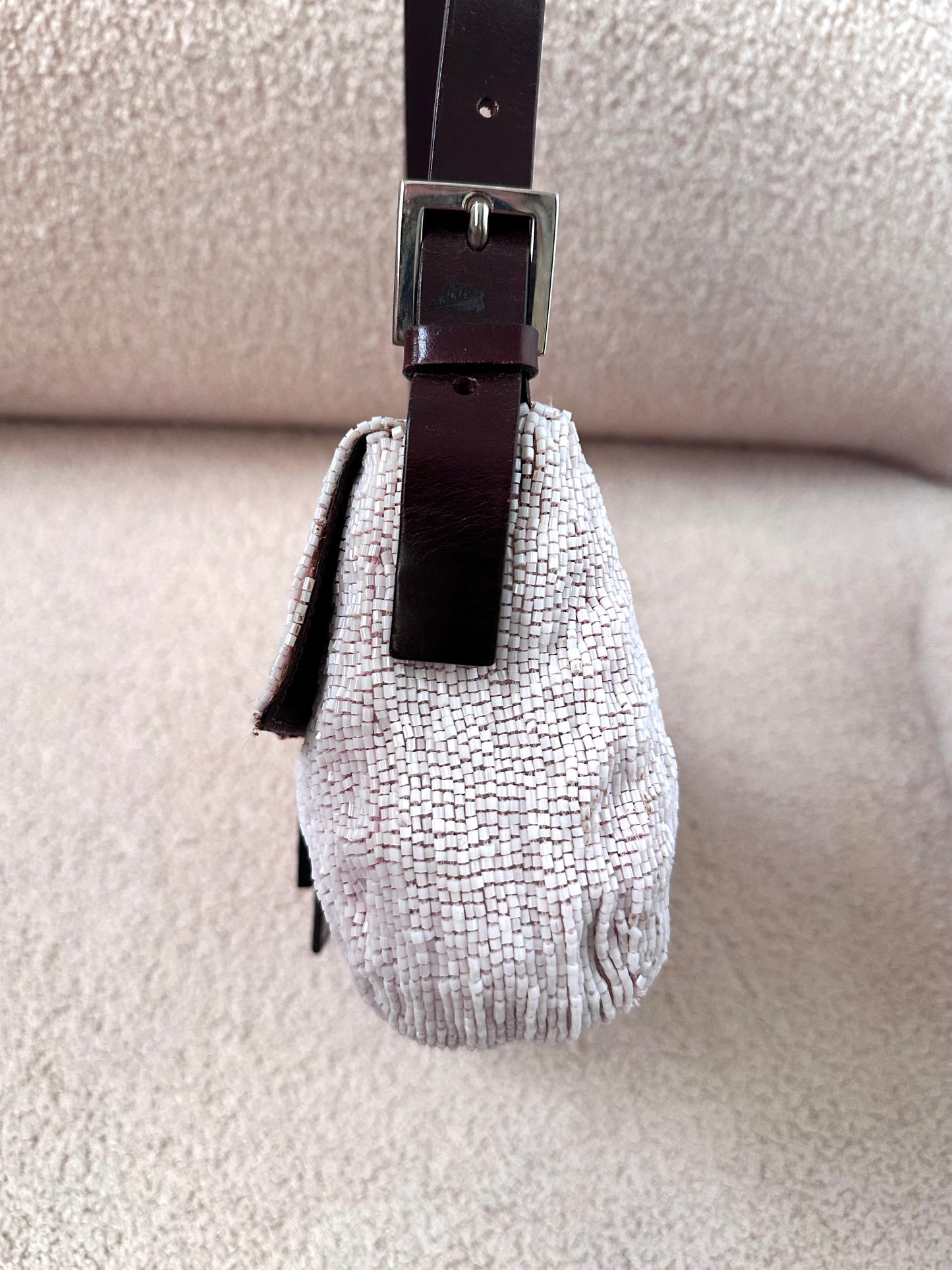 Fendi Archive Pink Full Beaded Sequin Baguette