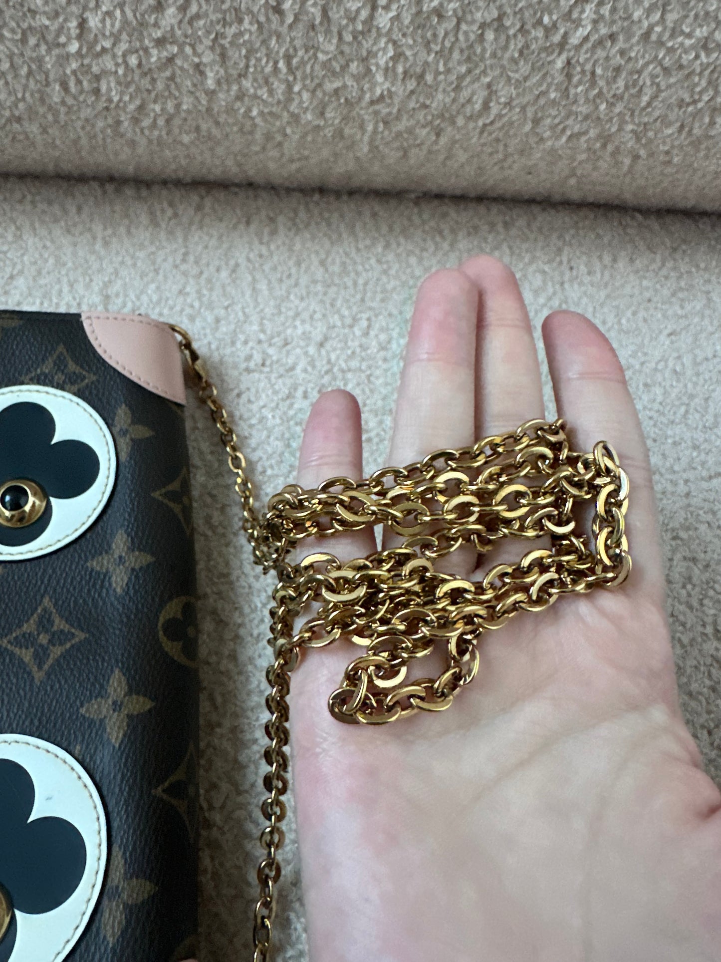 Louis Vuitton Limited Edition Valentine Dog Pochette Felicie Crossbody Bag - Monogram / Rose Ballerine