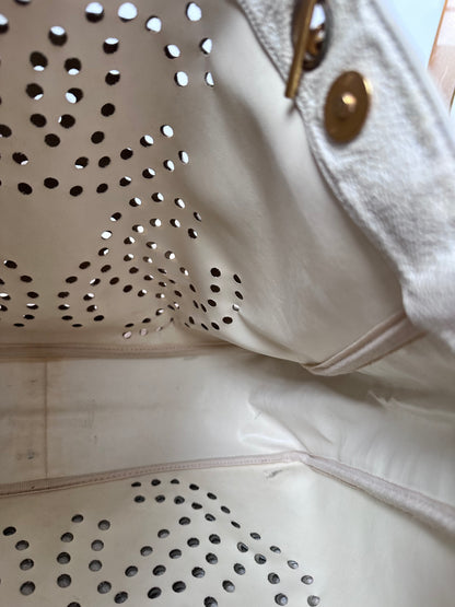 Chanel Caviar Large Perforated CC Shopping Tote Bag