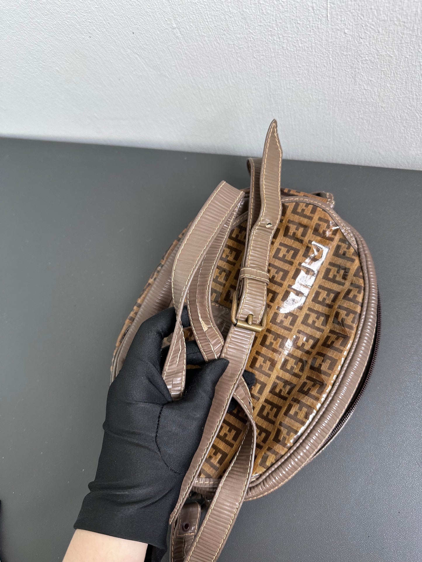 Fendi FF Zucca Zucchino Oval Crossbody Bag