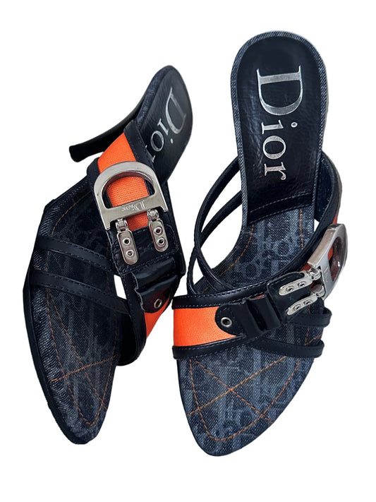 Dior by John Galliano “Remove before flight” Vintage Mules Heels