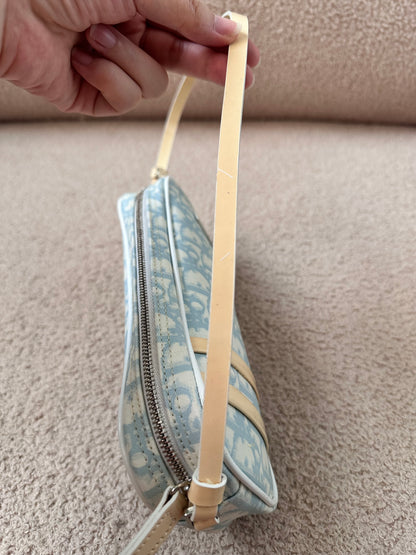 Dior Trotter Diorssimo Mini Hobo Shoulder Bag Baby Blue