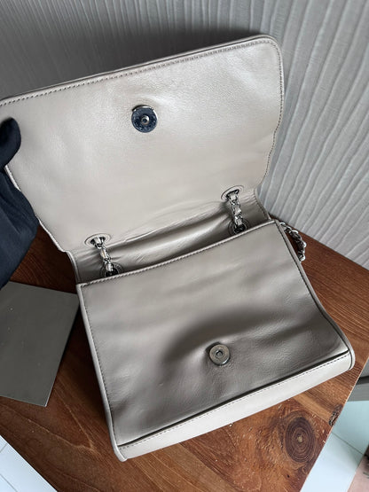 Tory Burch Fleming Crossbody Bag in Grey Leather