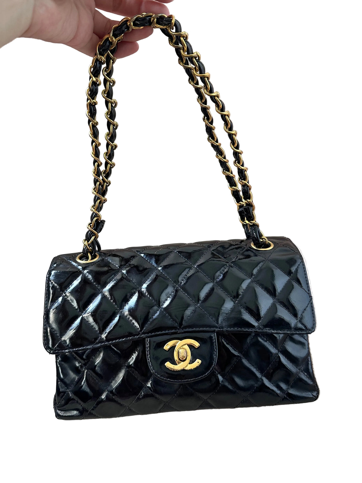 Chanel Vintage Double Face Black Quilted Classic Flap Bag