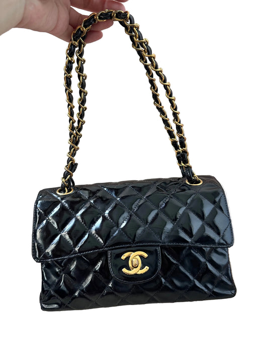 Chanel Vintage Double Face Black Quilted Classic Flap Bag