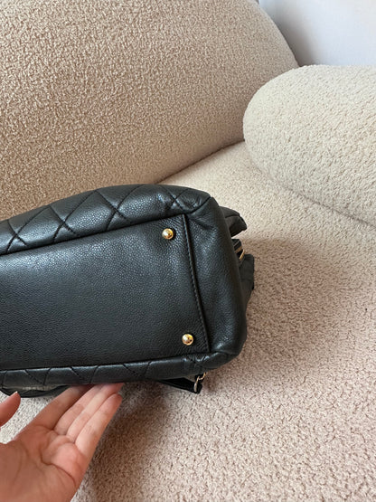 Chanel Caviar Bowling Shoppers Tote Bag - Black Gold Hardware