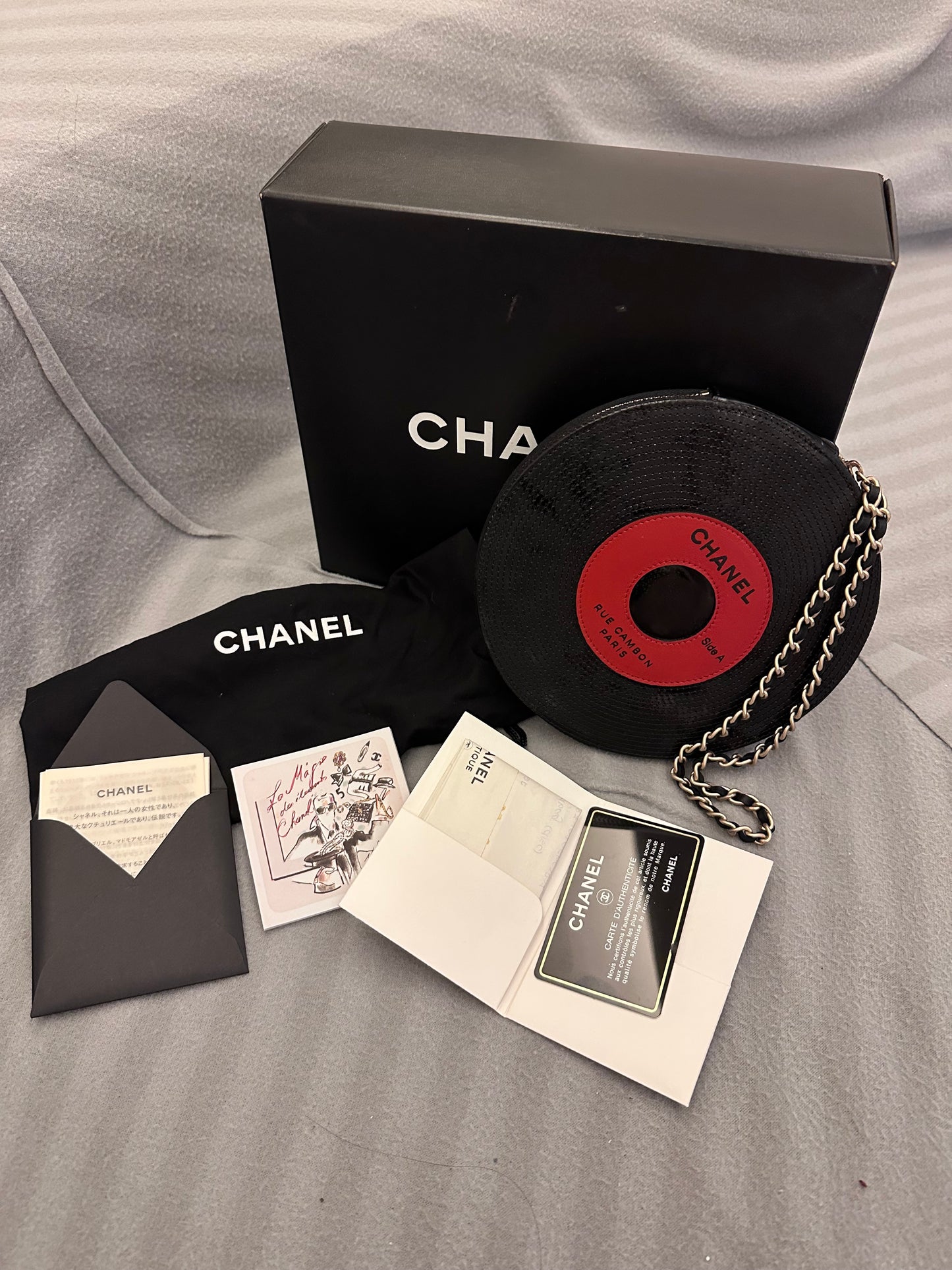 Rare Chanel Vinyl Record Disk Minaudiere Clutch Bag