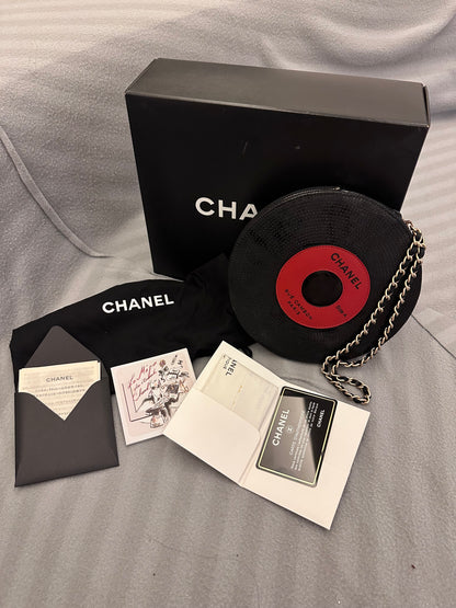 Rare Chanel Vinyl Record Disk Minaudiere Clutch Bag