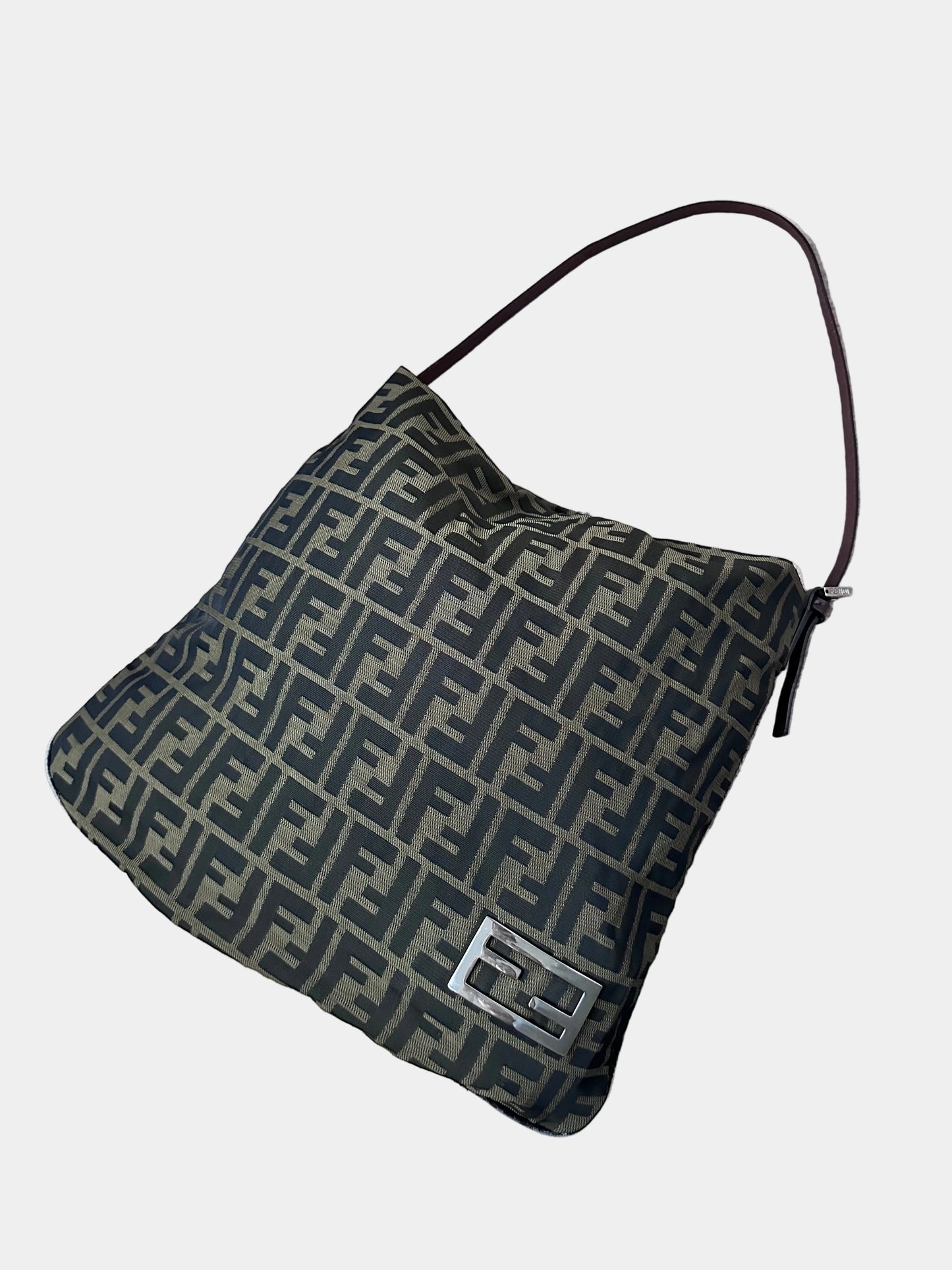 Fendi Vintage FF Logo Zucca Hobo Tote Bag