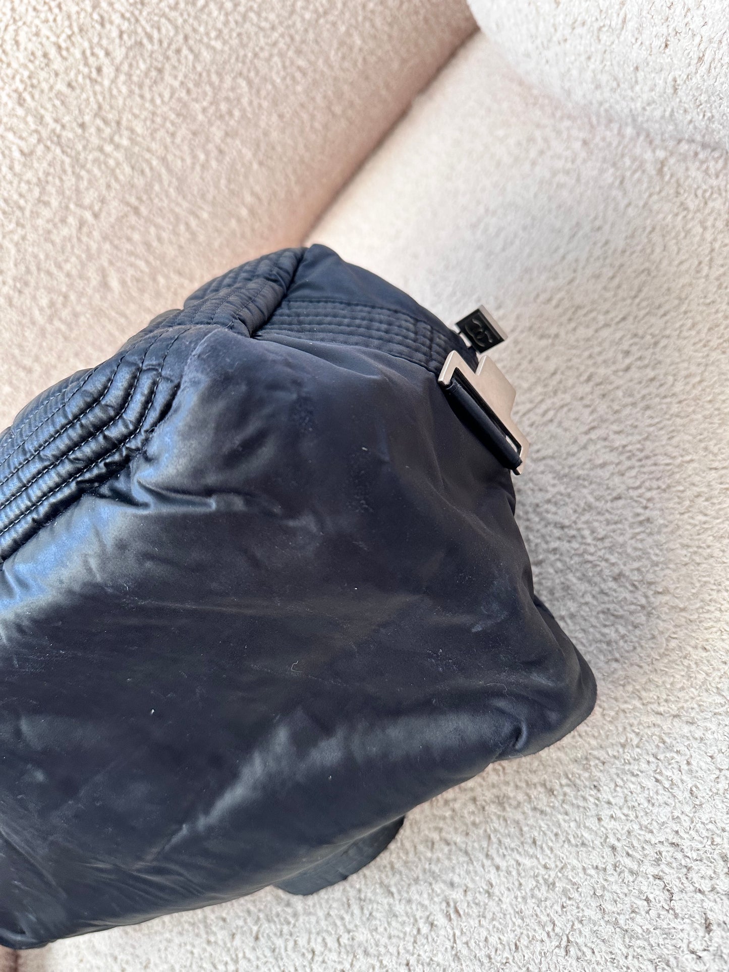 Rare Chanel 2005-2006 Black Nylon Sport Line Travel Bag