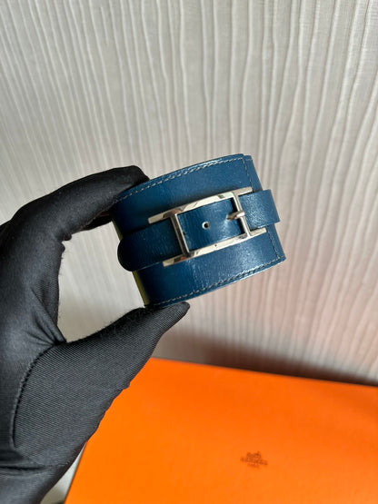 Hermes Hapi Bracelet Navy Blue PHW