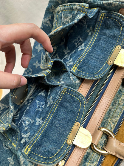 Louis Vuitton Blue Denim Neo Speedy Boston Bag