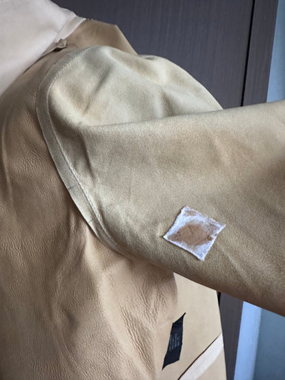 Prada 100% Leather Short Sleeve Collar Shirt Top