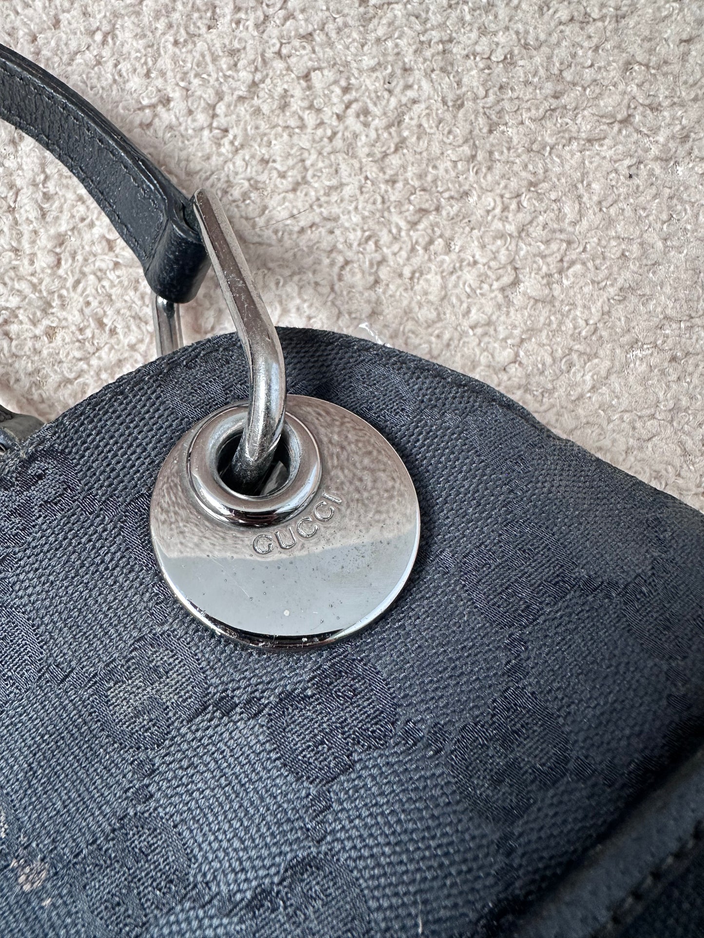 Gucci Black GG Hobo Shoulder Bag