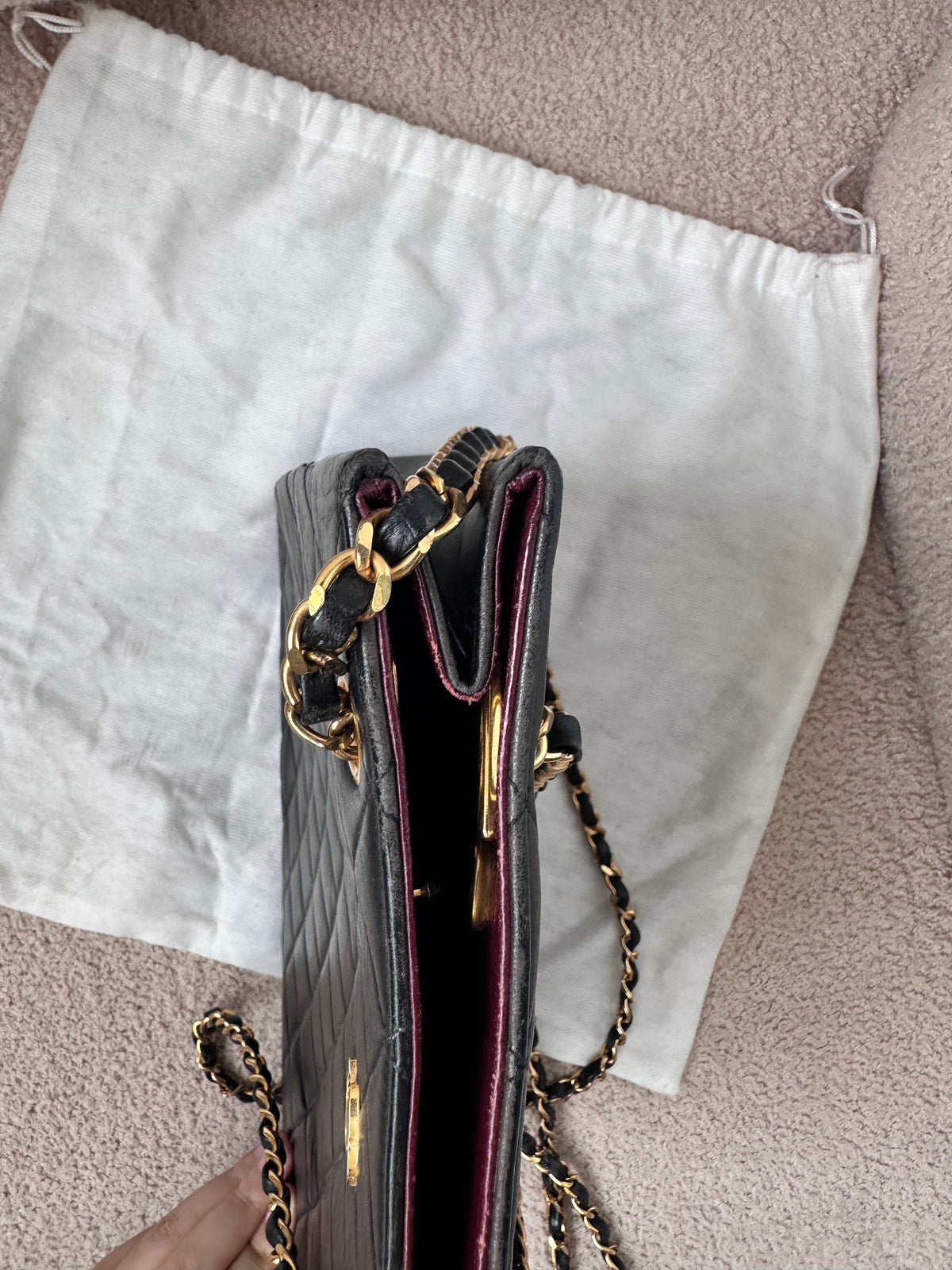 Chanel Vintage Timeless Classic Vertical Quilted Shopping Tote Bag