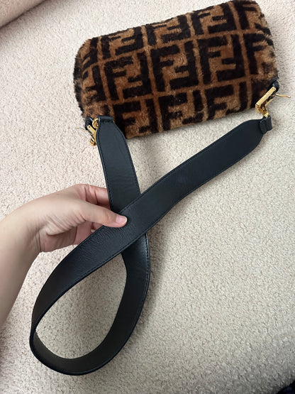 Fendi Shearling Fur Zucca Baguette