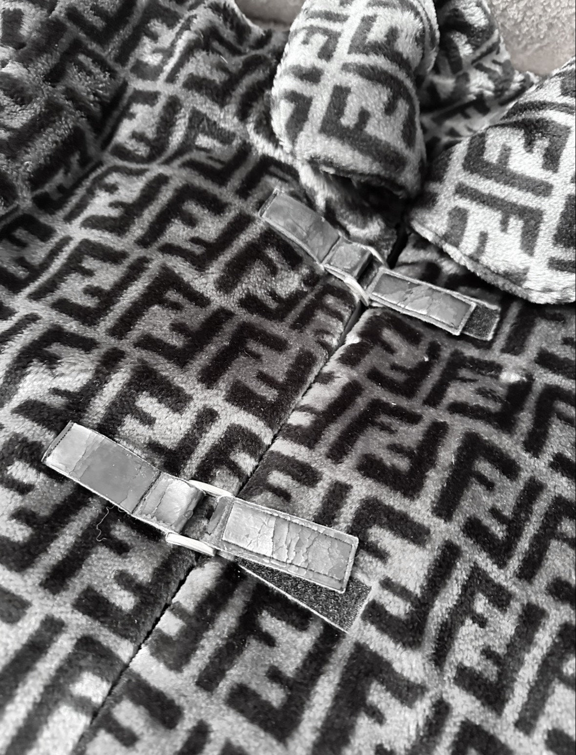 Fendi Vintage FF Monogram Plush Coat Jacket