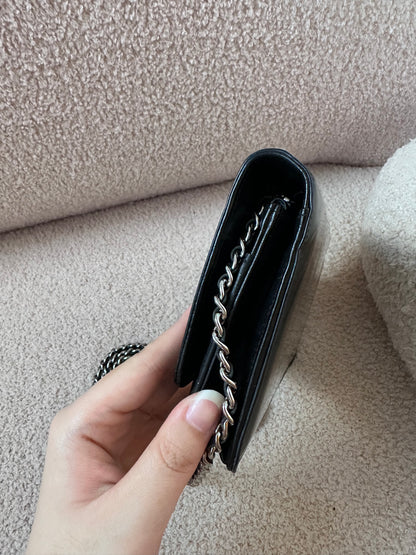 Chanel Vintage Wallet On Chain Bag - Black Patent