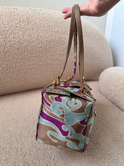 Rare Fendi 2002 Archive Swirl Bento Box Baguette Bag