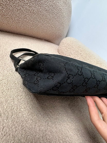Gucci Black GG Hobo Shoulder Bag