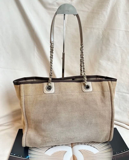 Chanel Deauville Shopping Tote Bag Beige