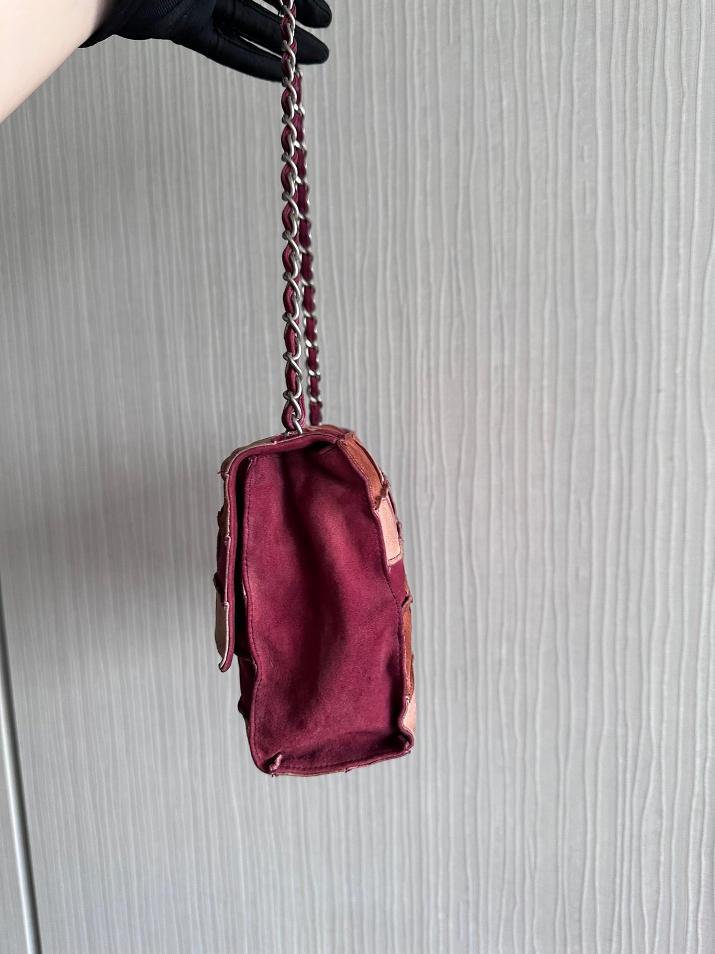 Vintage Chanel Chocolate Bar Suede 2.55 Reissue Single Flap Shoulder Bag