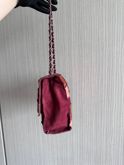 Vintage Chanel Chocolate Bar Suede 2.55 Reissue Single Flap Shoulder Bag