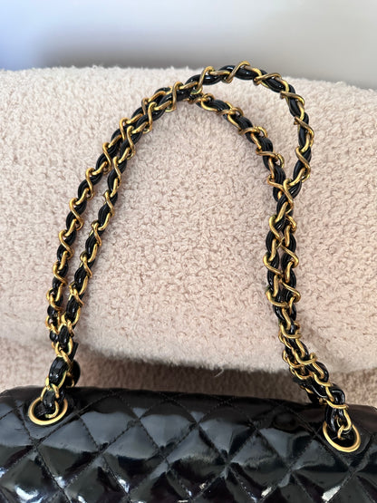 Chanel Vintage Double Face Black Quilted Classic Flap Bag