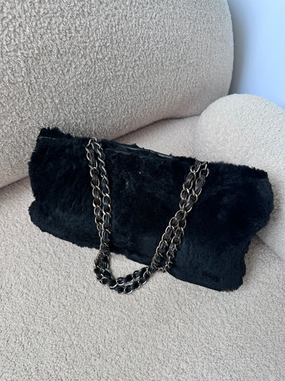 Chanel Archive 2000-2002 Rabbit Fur East West Tote
