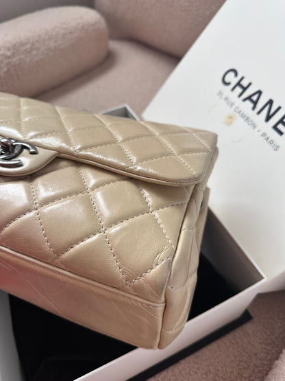 Chanel Large Classic Flap Bag Beige Calfskin