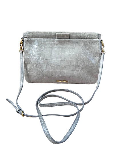 Miu Miu Crocodile Embossed Crossbody Leather Bag