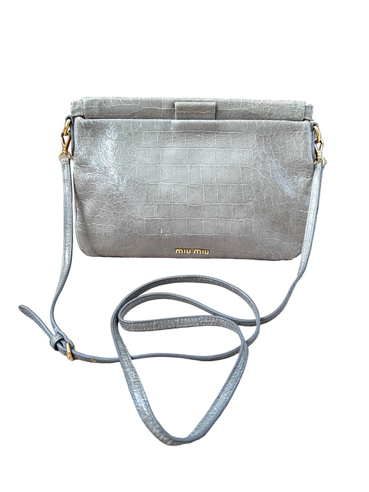 Miu Miu Crocodile Embossed Crossbody Leather Bag