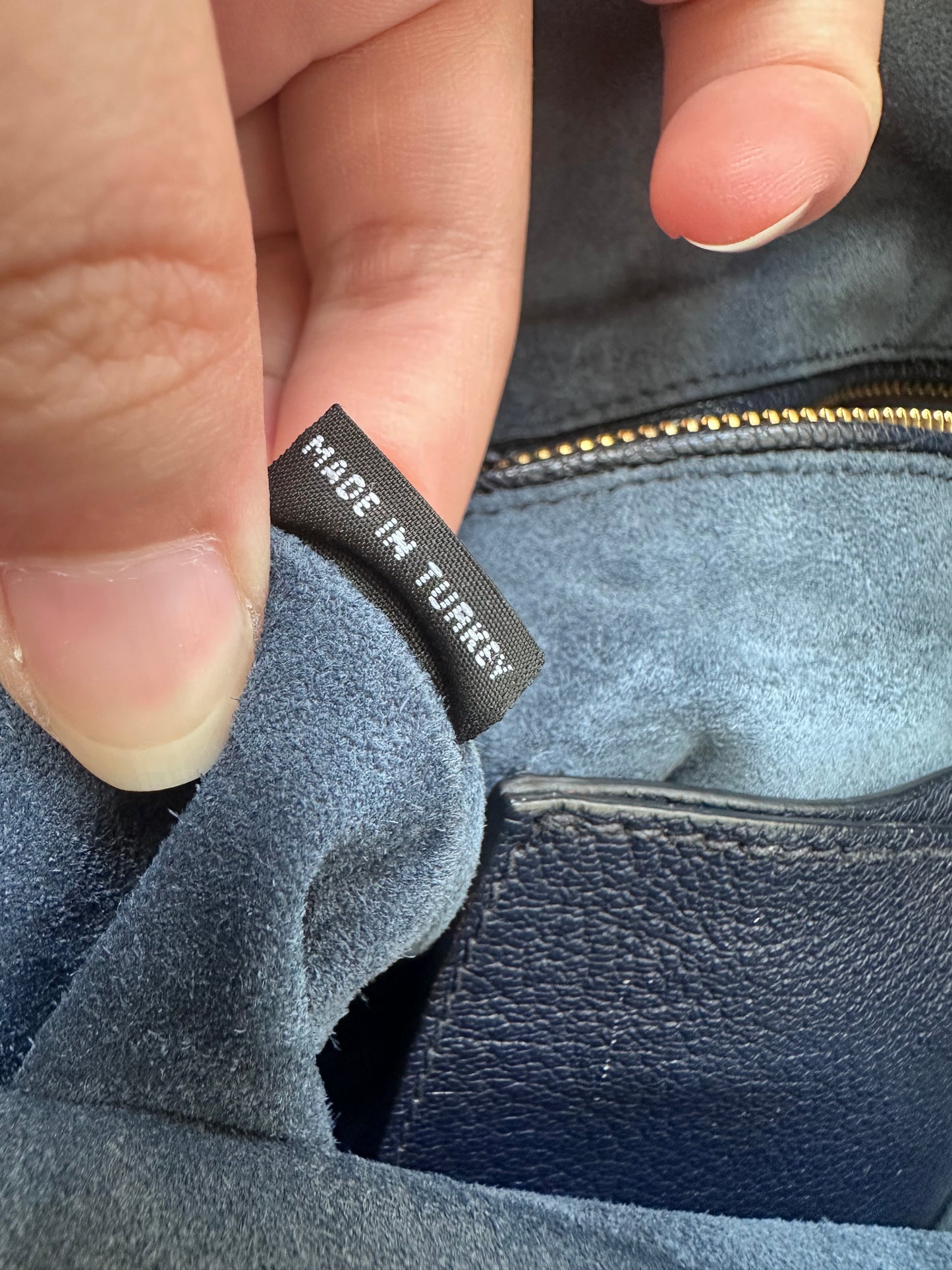 Miu Miu Leather Denim Drawstring Shoulder Bag