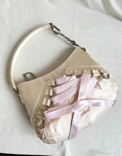 Dior by John Galliano Ballet Corset Ribbon Saddle Trotter Bag