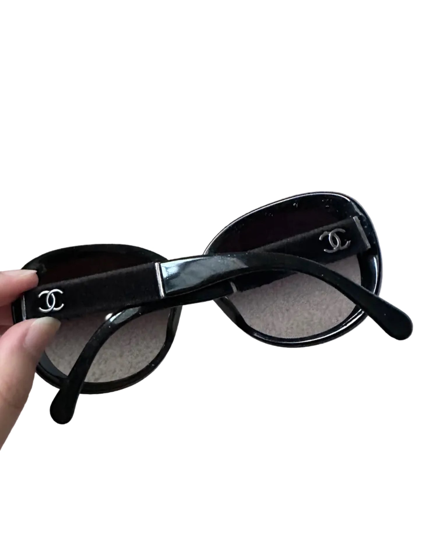 Chanel Vintage Oversized CC Logo Felt Sunglasses