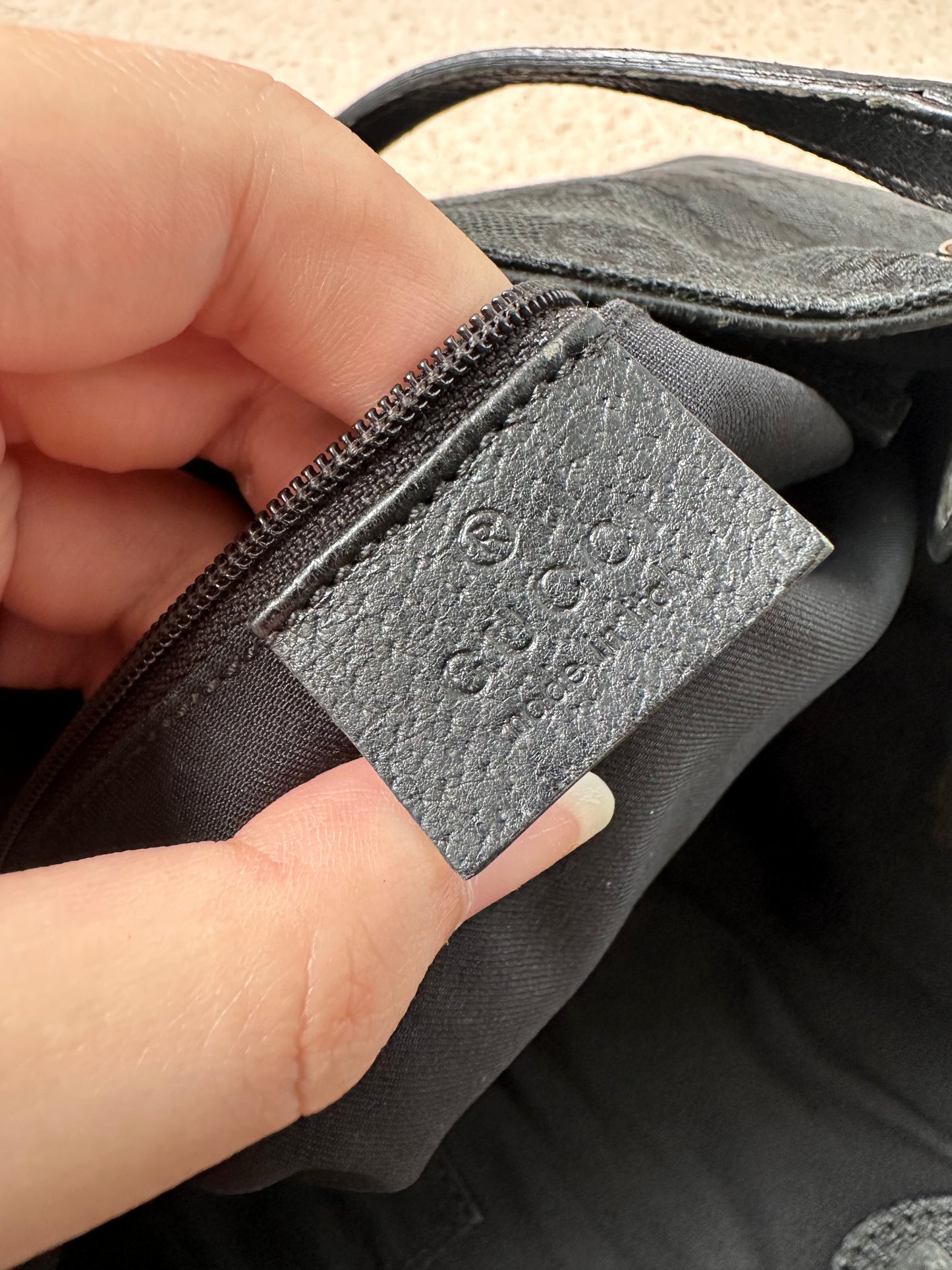 Gucci Black GG Hobo Shoulder Bag