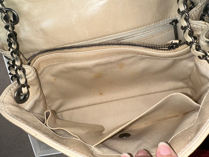Chanel Large Classic Flap Bag Beige Calfskin