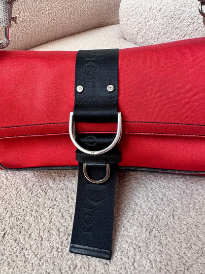 Dior John Galliano Hardcore Medium Hobo Shoulder Bag Crystal Logo