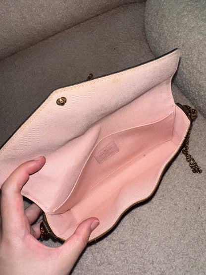 Louis Vuitton Limited Edition Valentine Dog Pochette Felicie Crossbody Bag - Monogram / Rose Ballerine