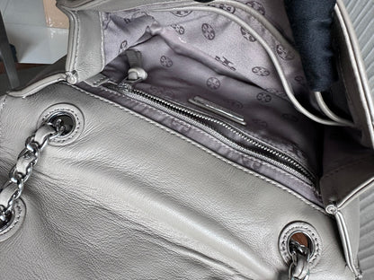 Tory Burch Fleming Crossbody Bag in Grey Leather