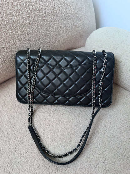 Chanel Quilted Accordion Classic Medium Flap Black SHW