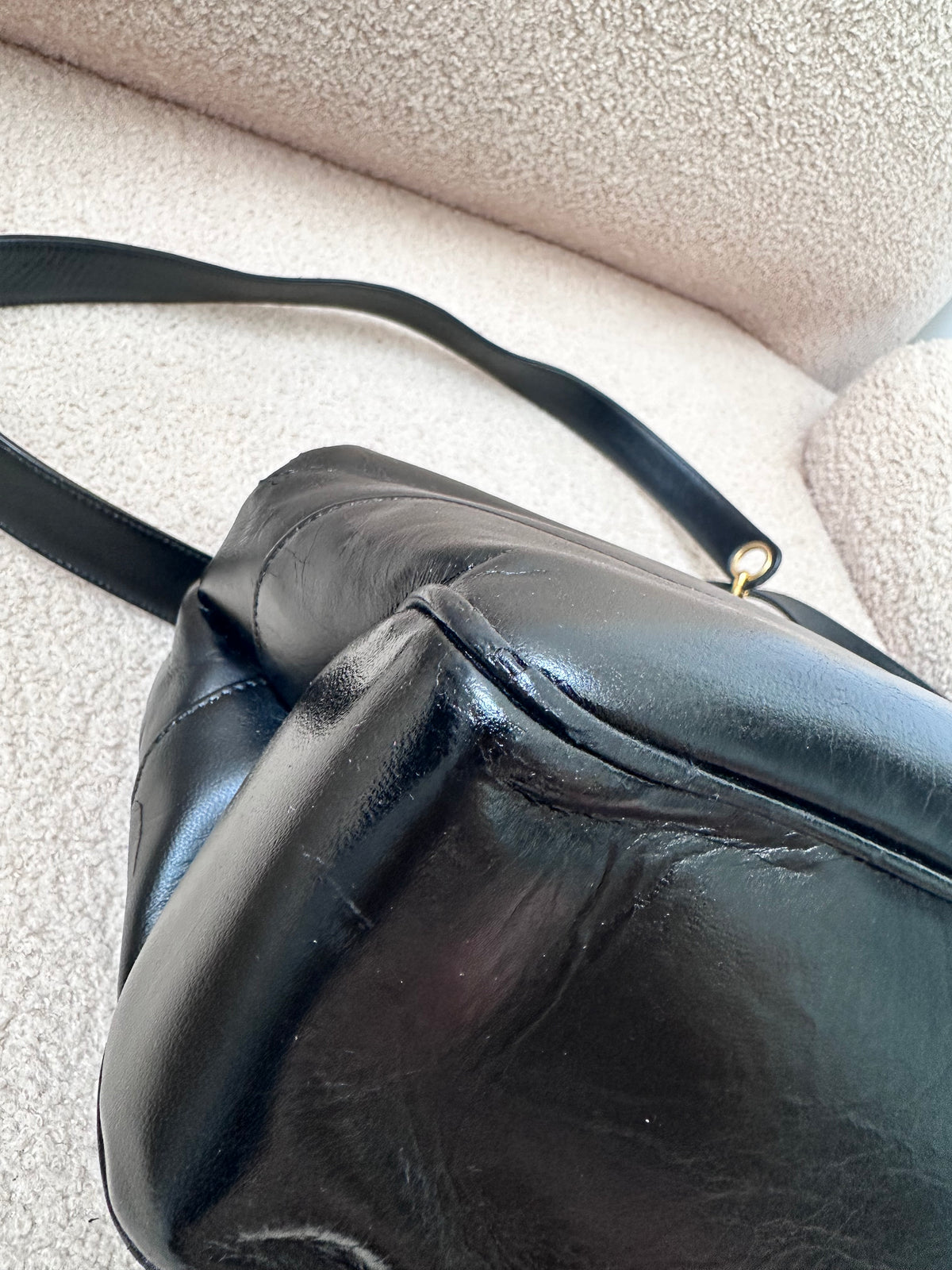 Chanel Vintage CC Logo Shoppers Tote Bag