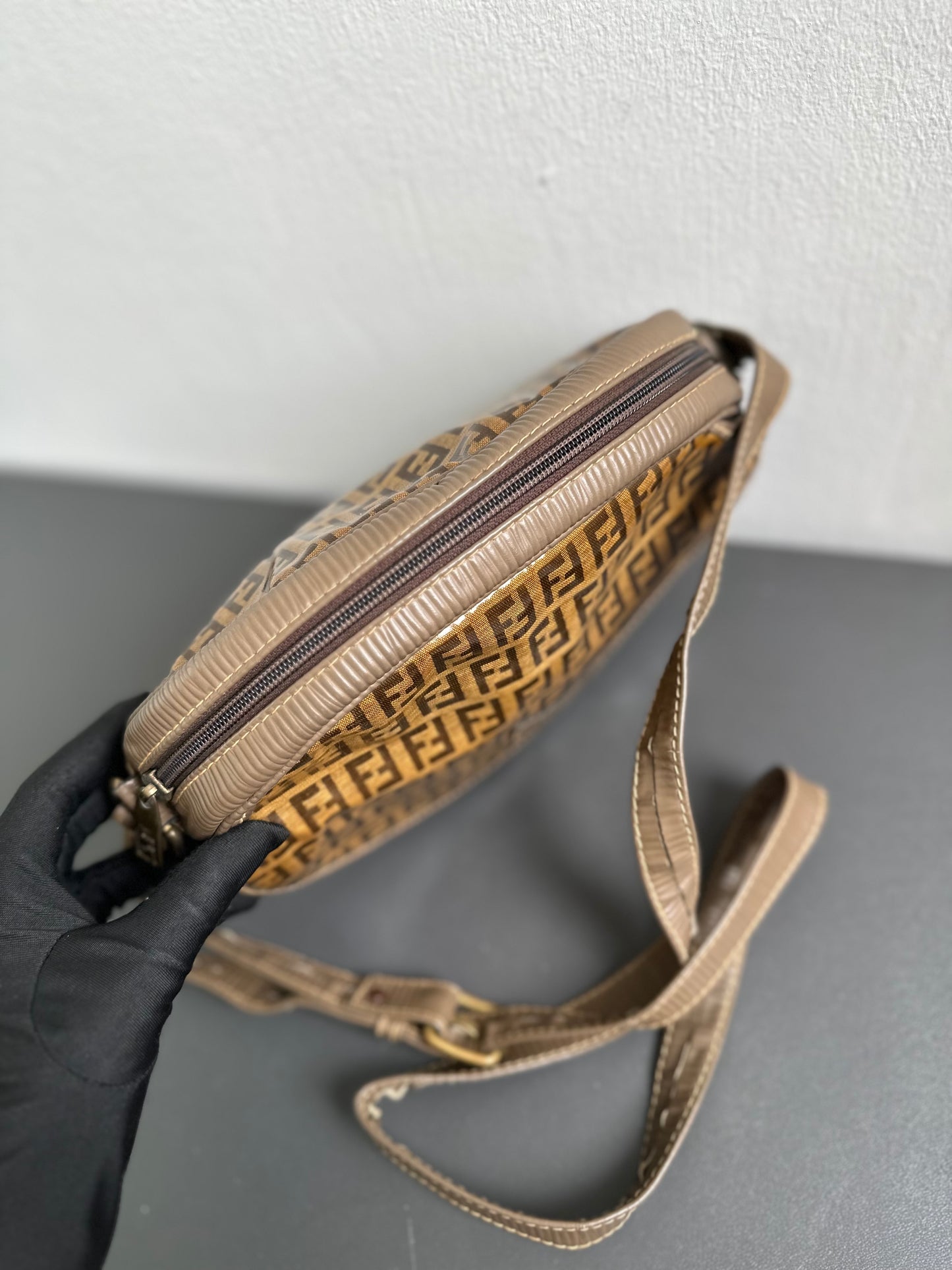 Fendi FF Zucca Zucchino Oval Crossbody Bag