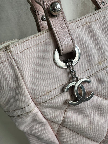 Chanel Baby Pink Biarritz Shoppers Tote Bag